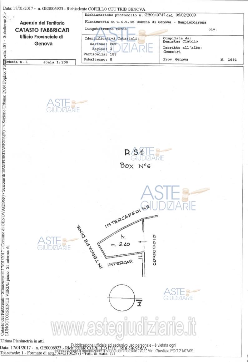 Planimetria del bene