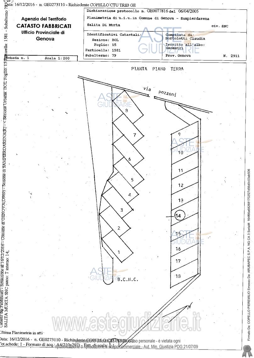 Planimetria del bene
