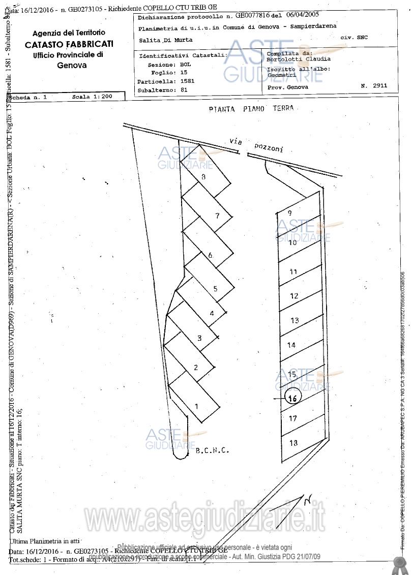 Planimetria del bene