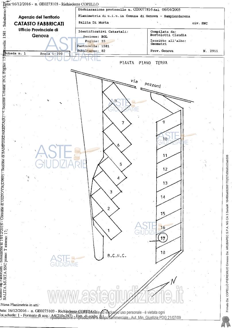 Planimetria del bene