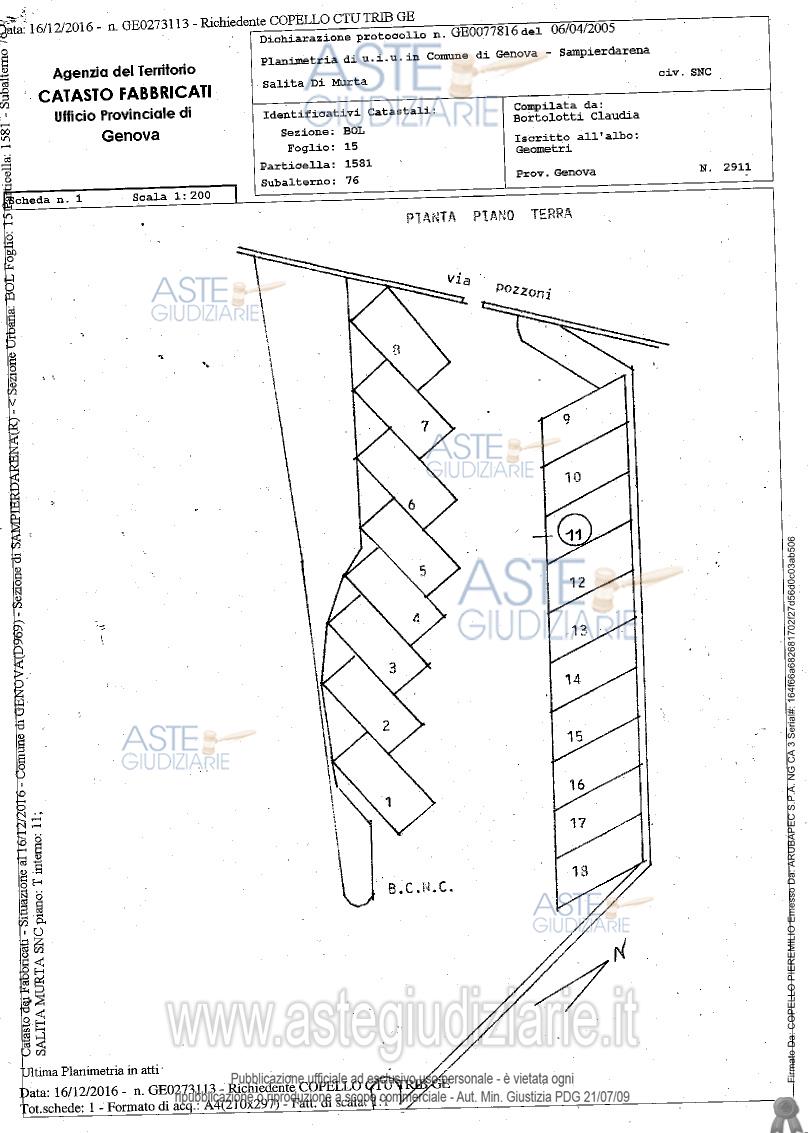 Planimetria del bene