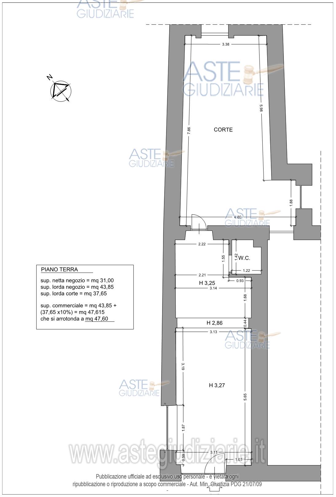 Planimetria del bene