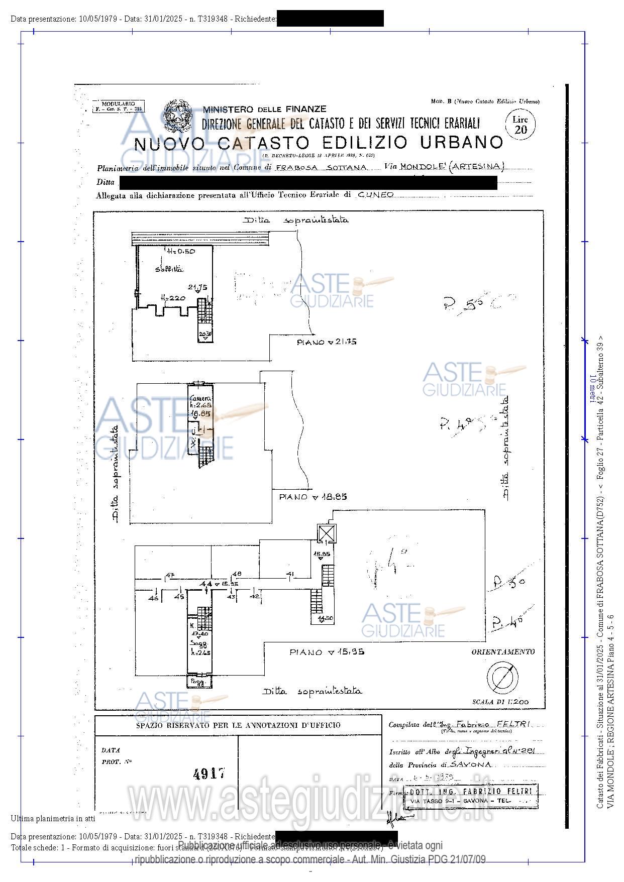 Planimetria del bene
