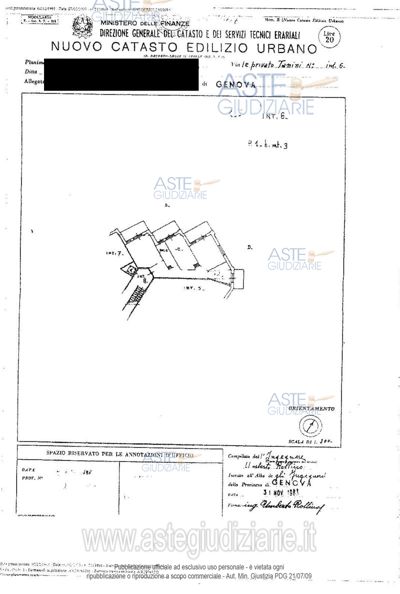 Planimetria del bene