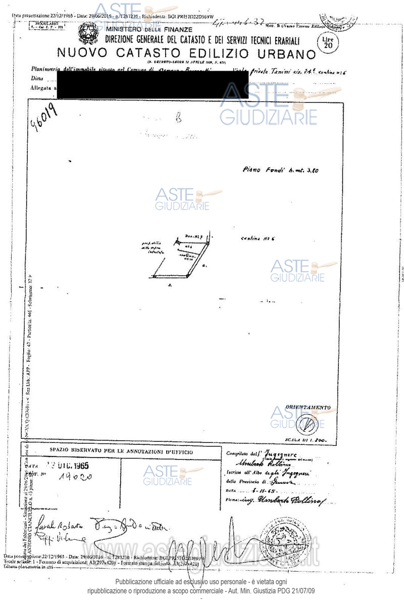 Planimetria del bene