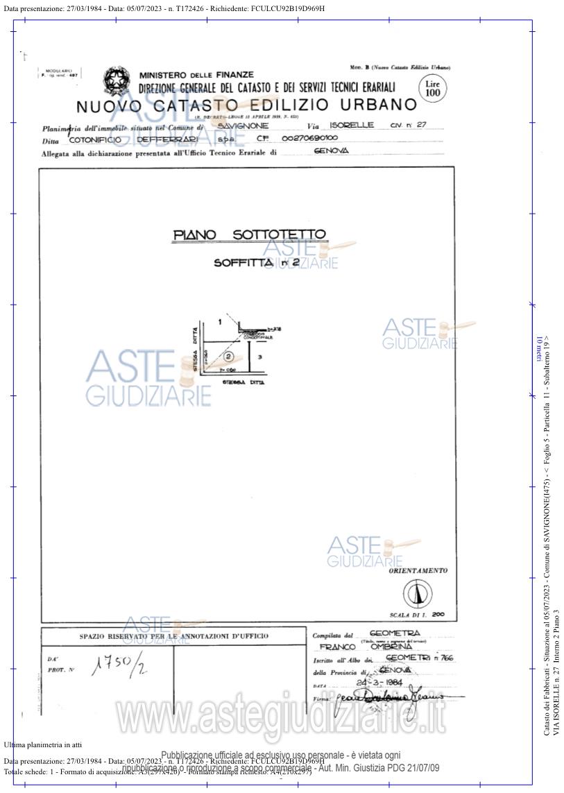 Planimetria del bene