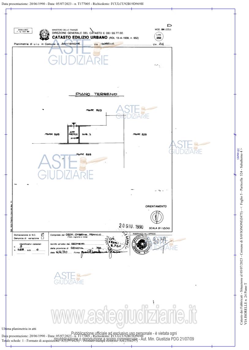 Planimetria del bene