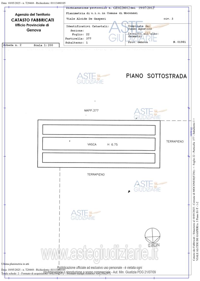 Planimetria del bene