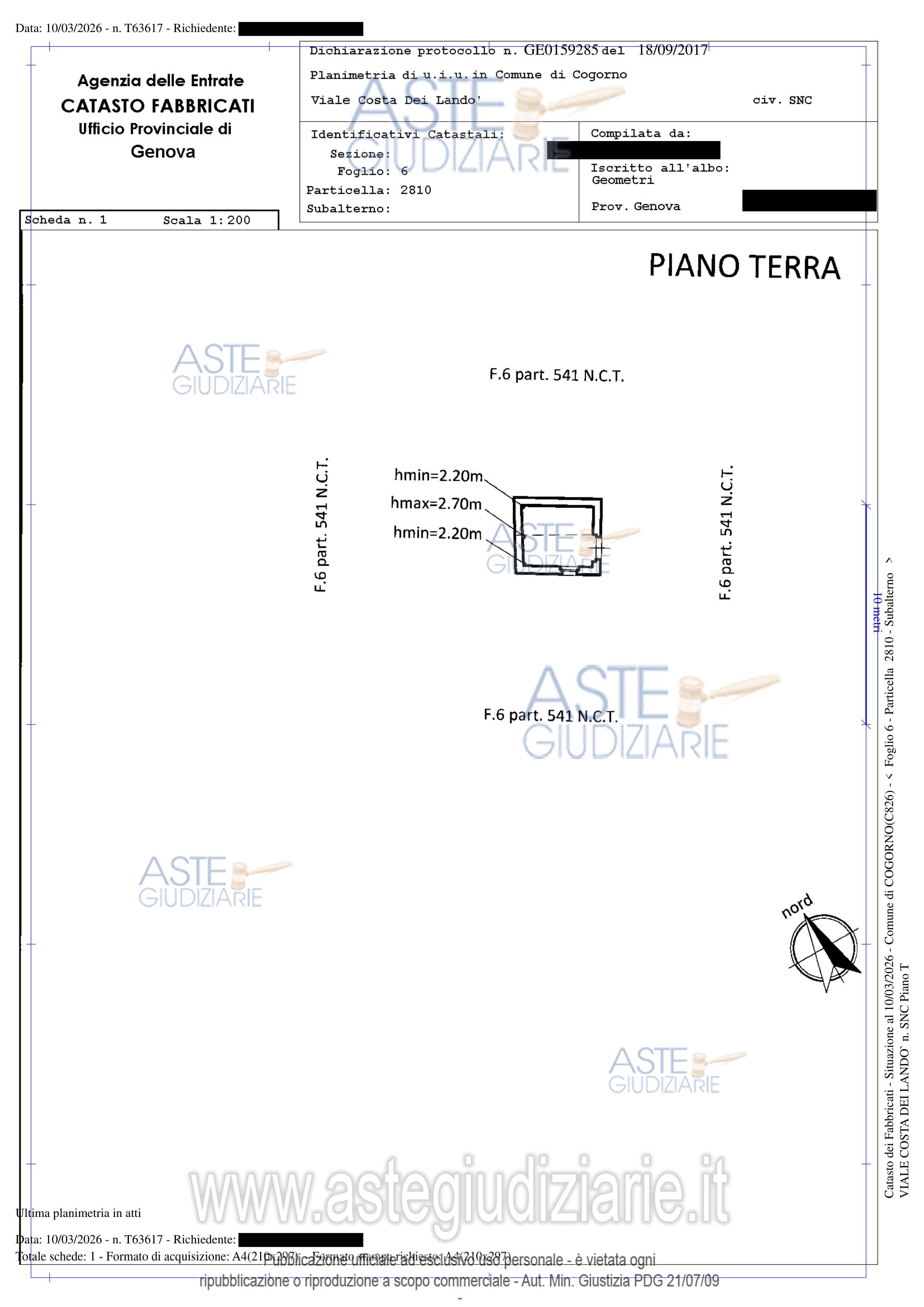 Planimetria del bene