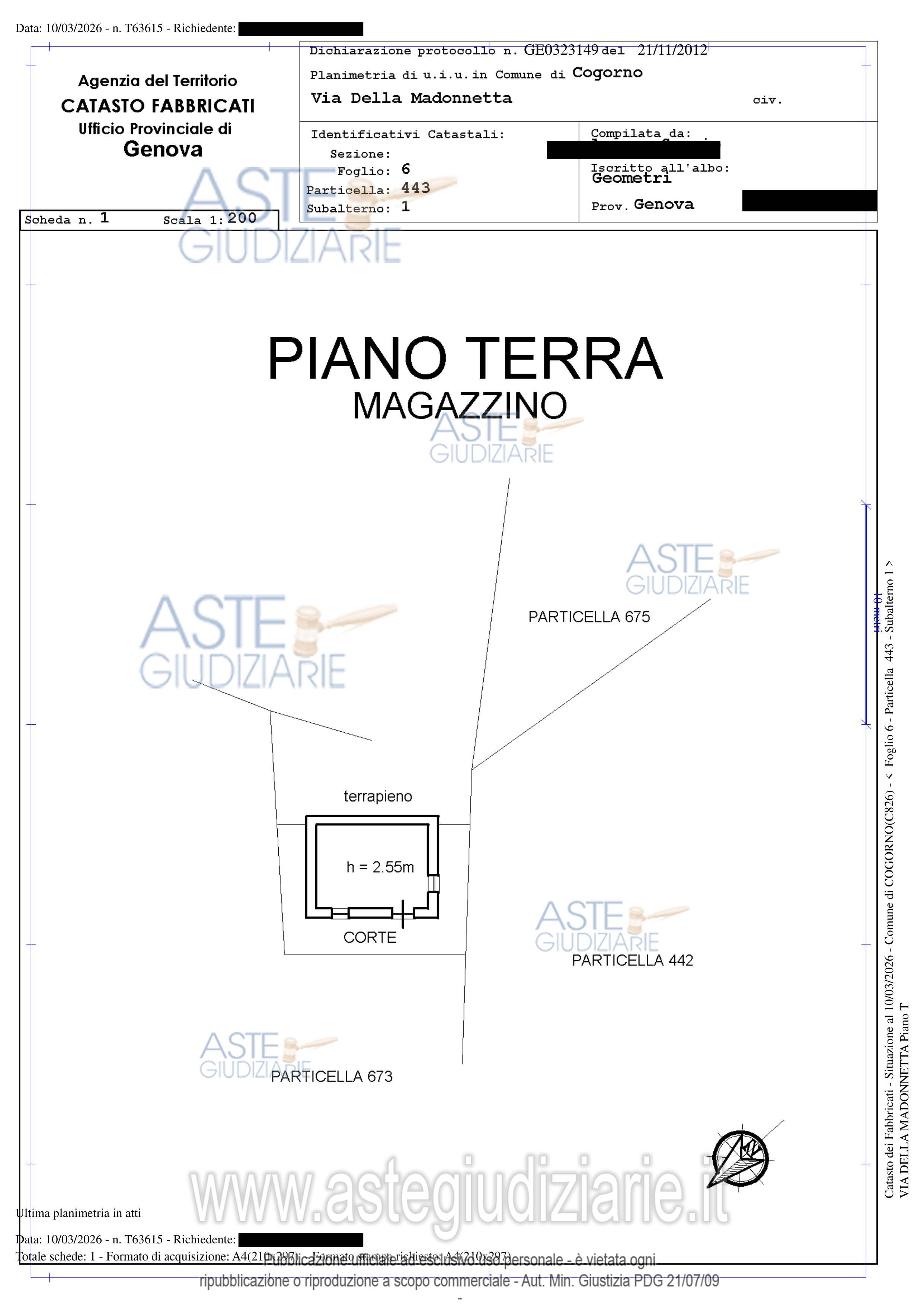 Planimetria del bene