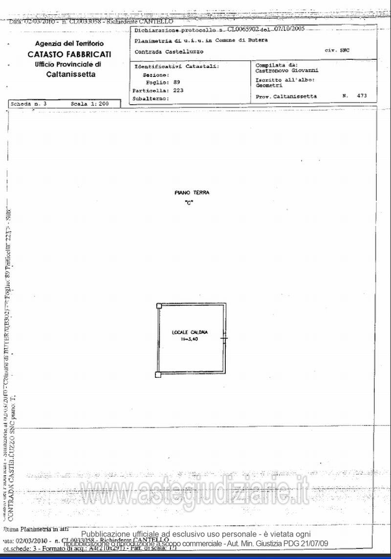 Planimetria del bene