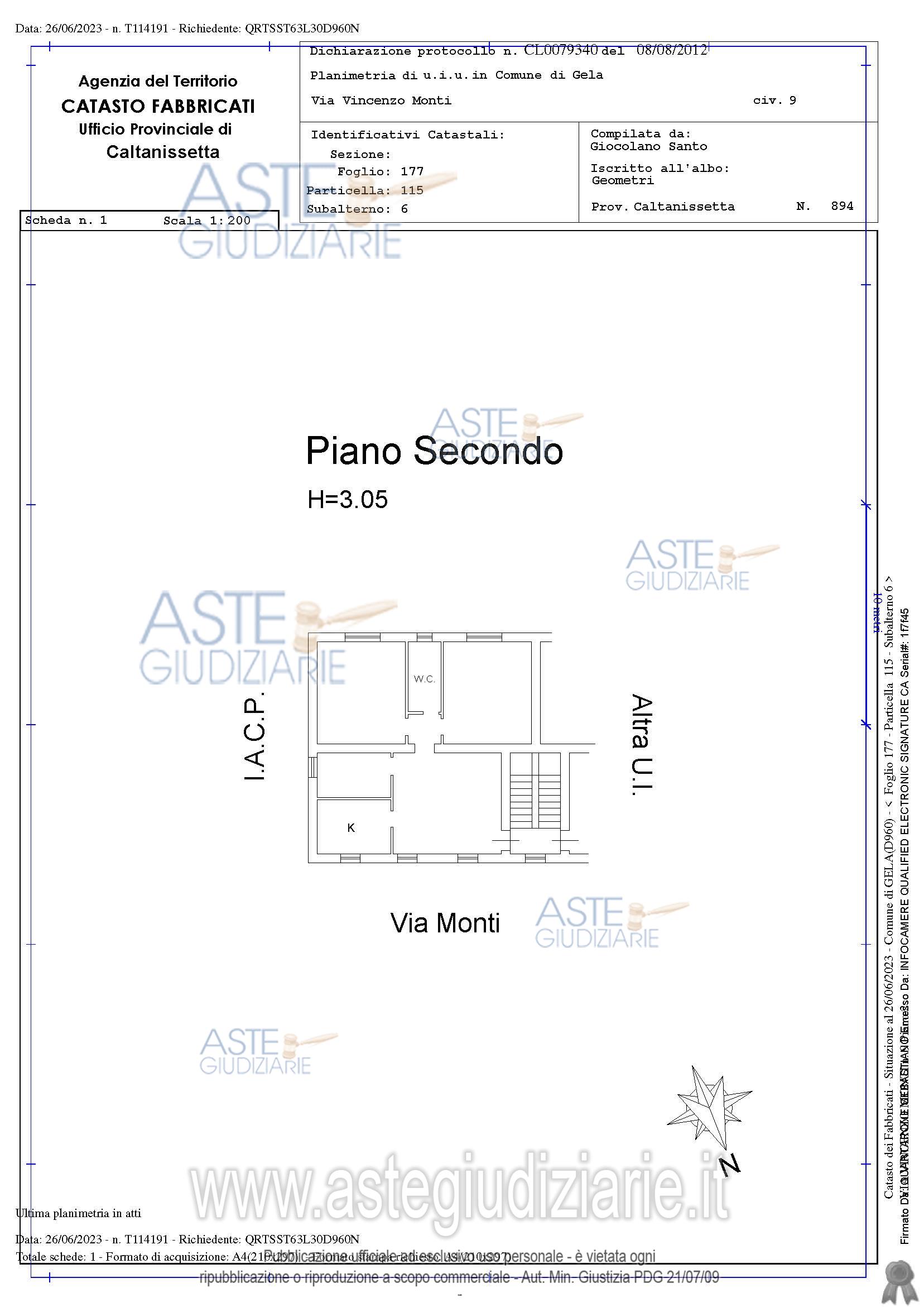 Planimetria del bene