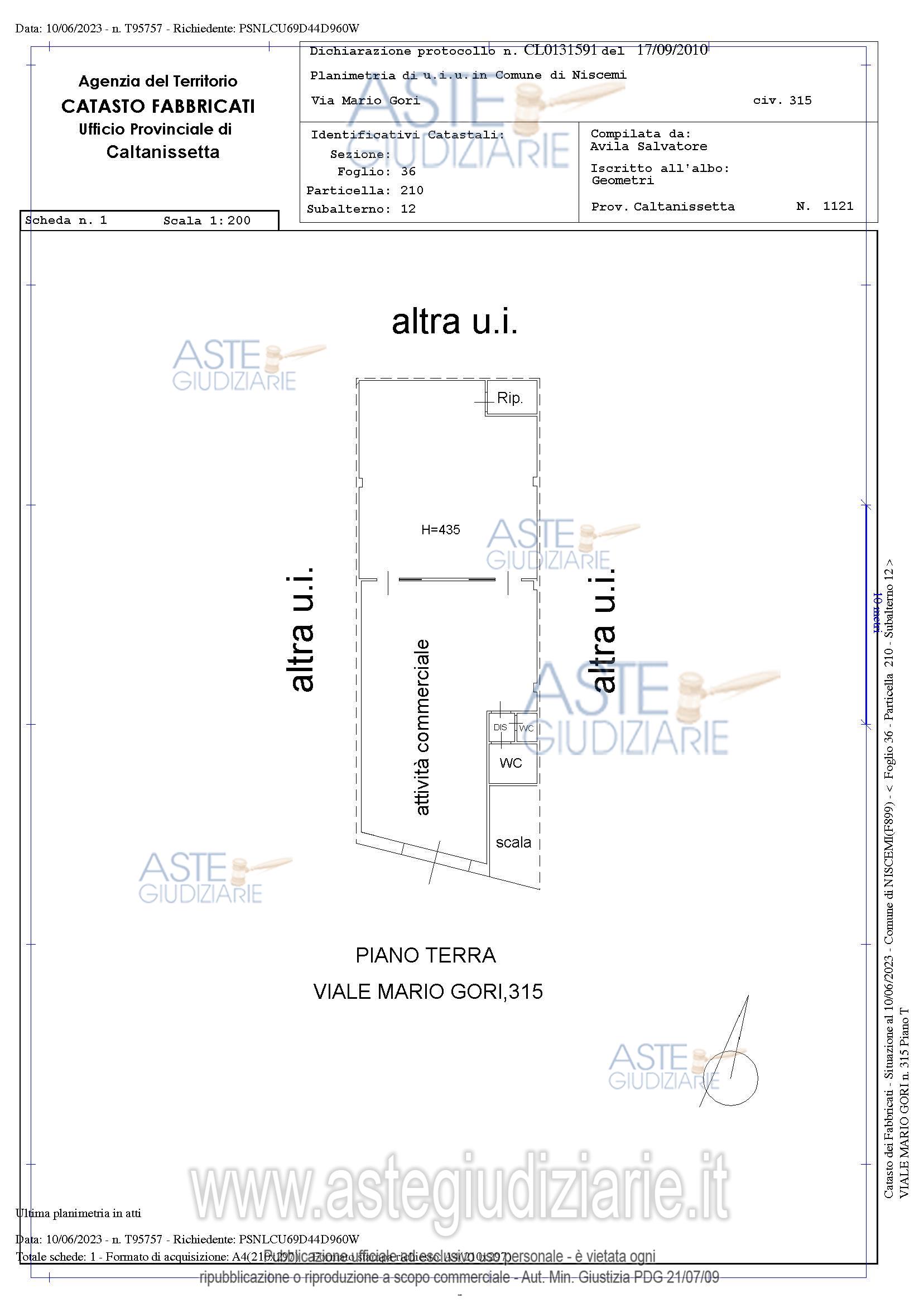 Planimetria del bene