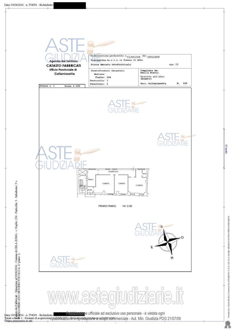 Planimetria del bene