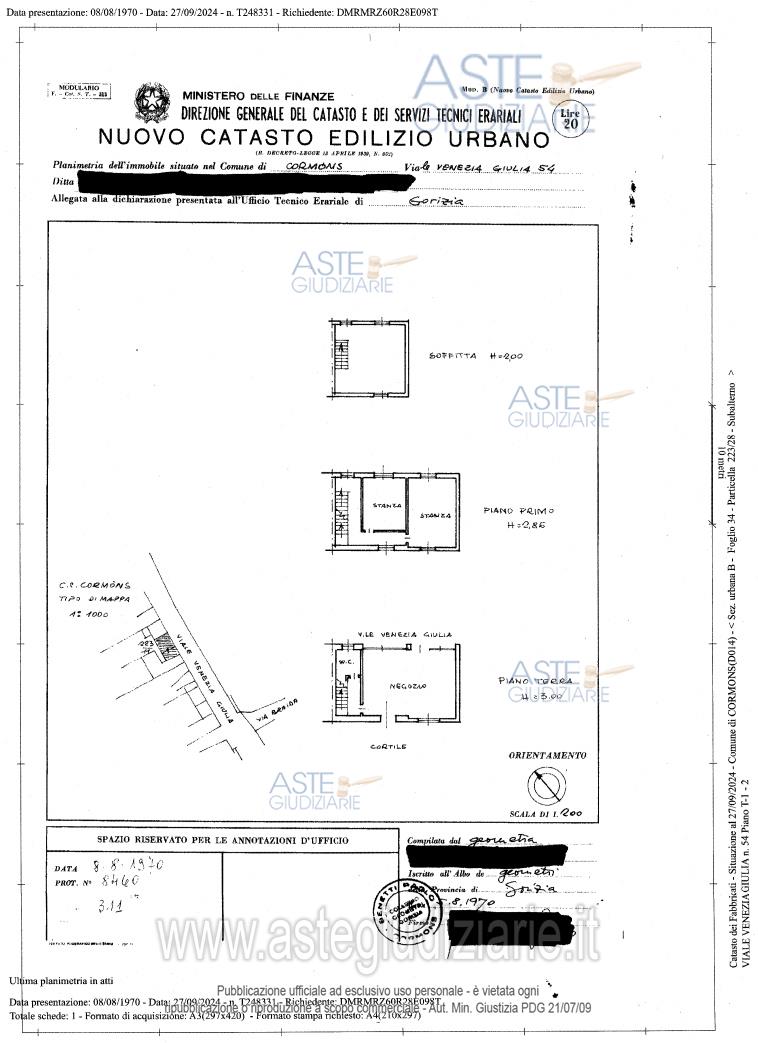 Planimetria del bene
