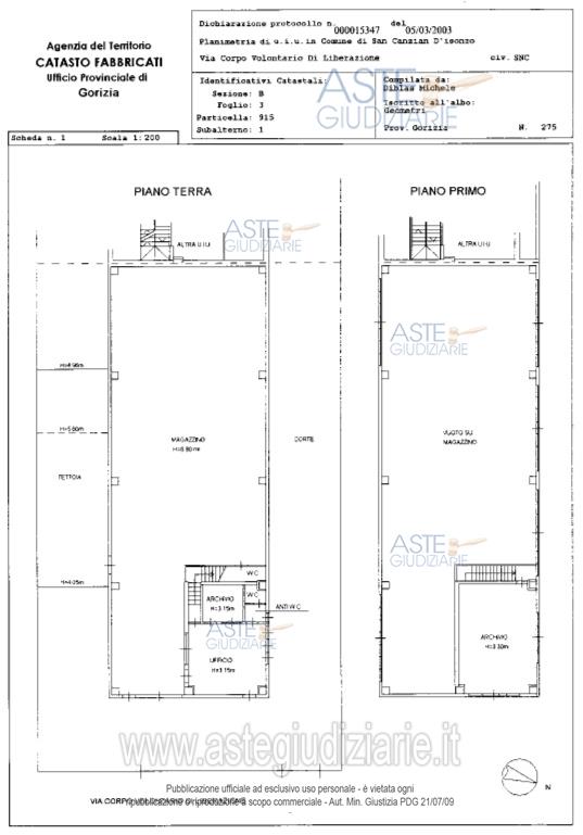 Planimetria del bene