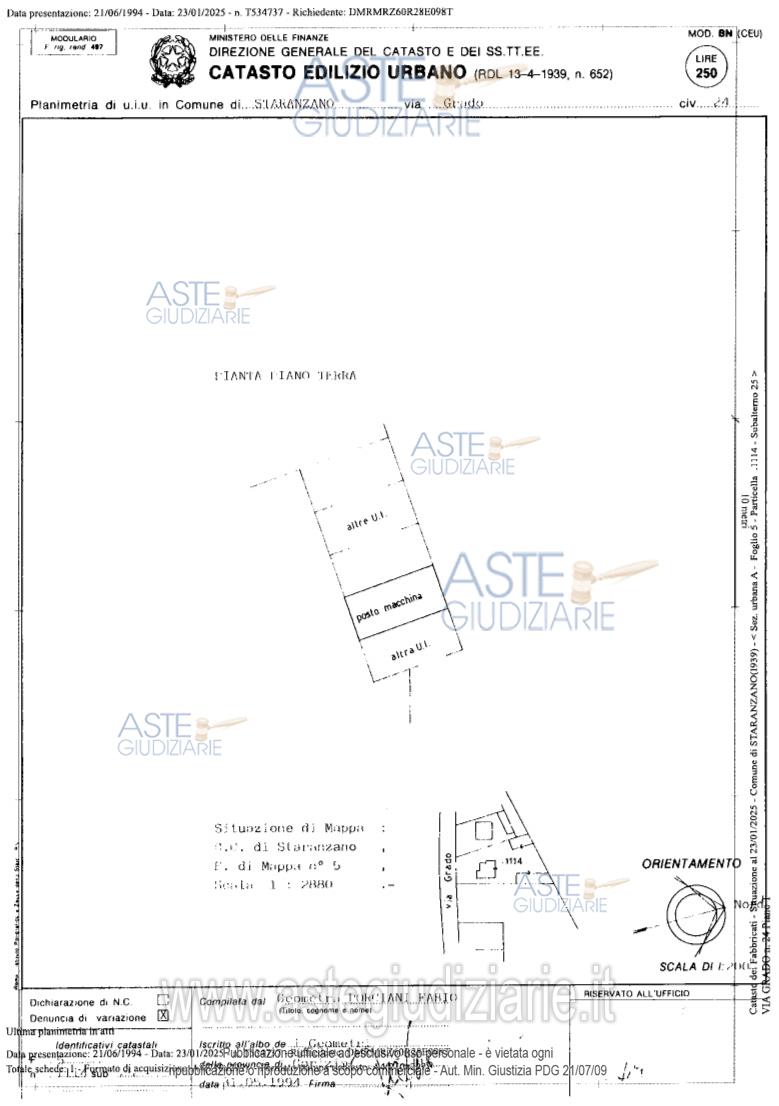 Planimetria del bene