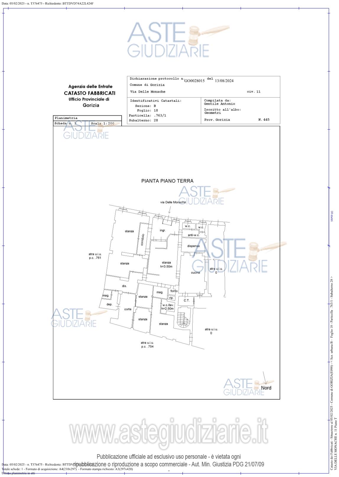 Planimetria del bene