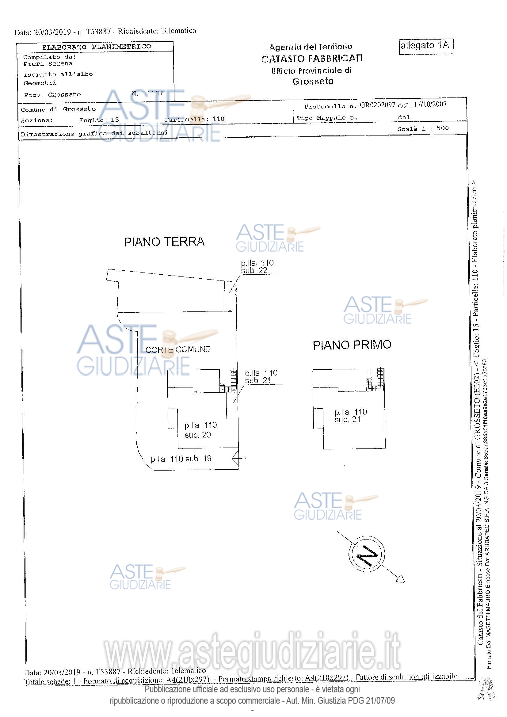 Planimetria del bene
