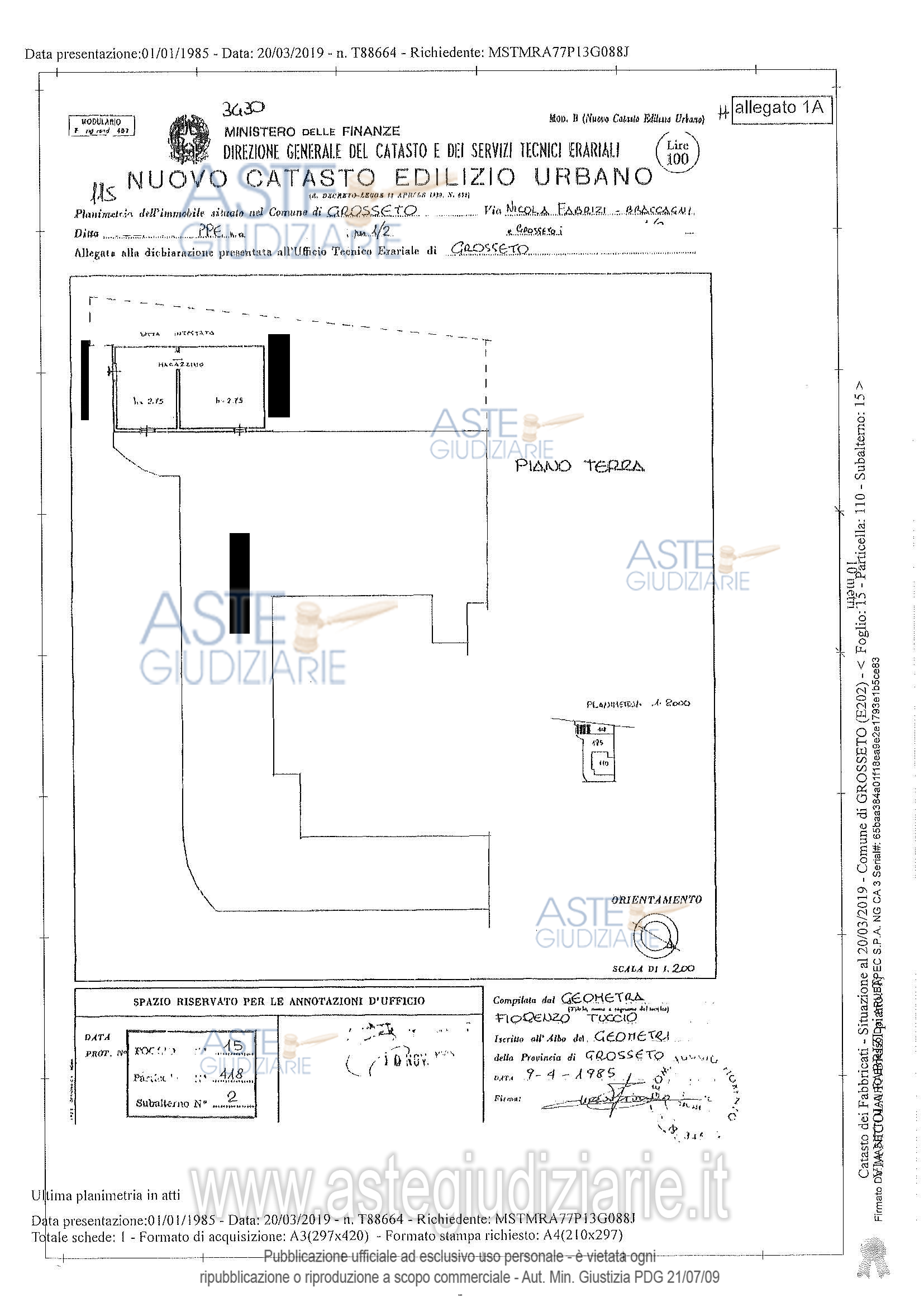 Planimetria del bene