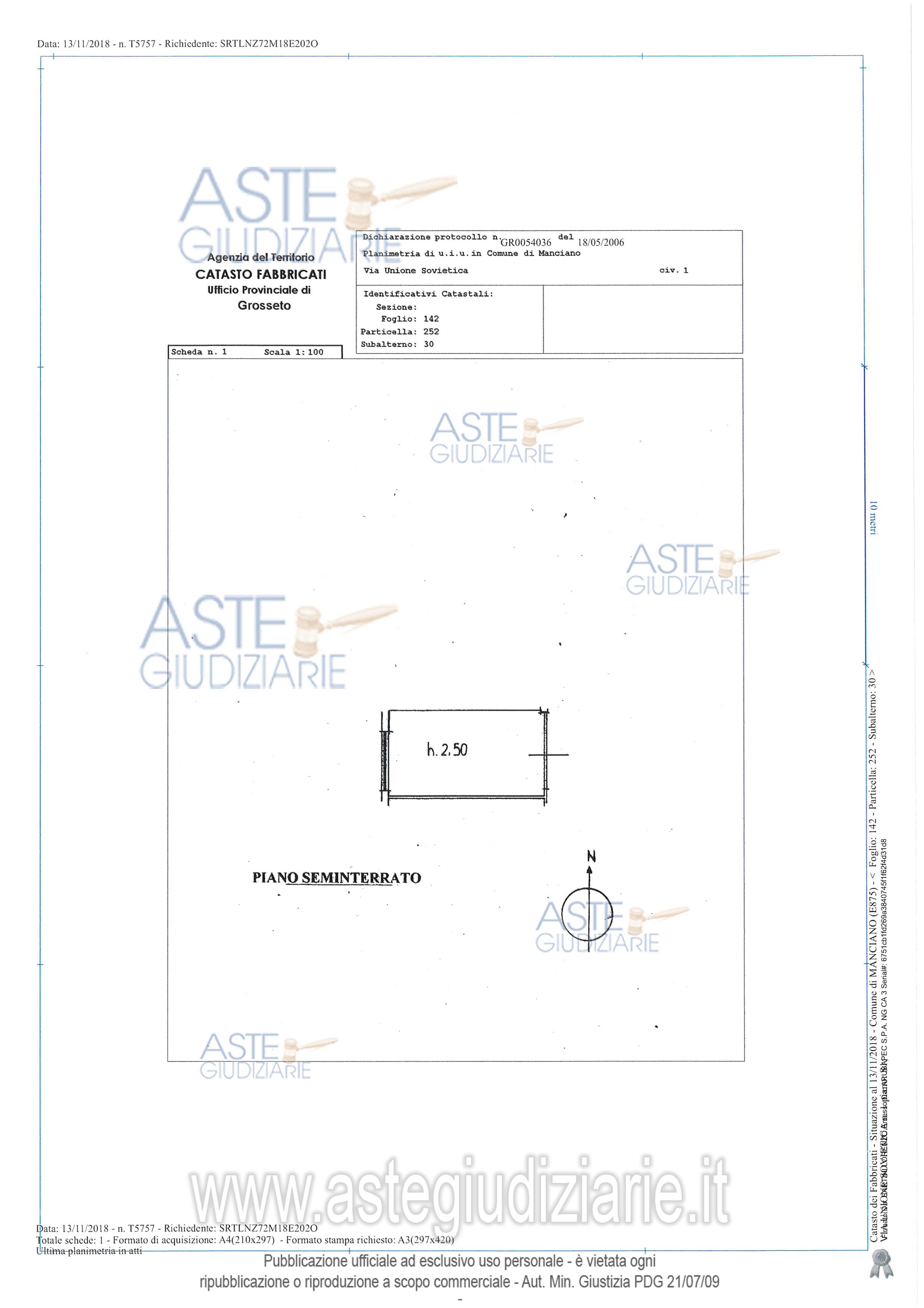 Planimetria del bene