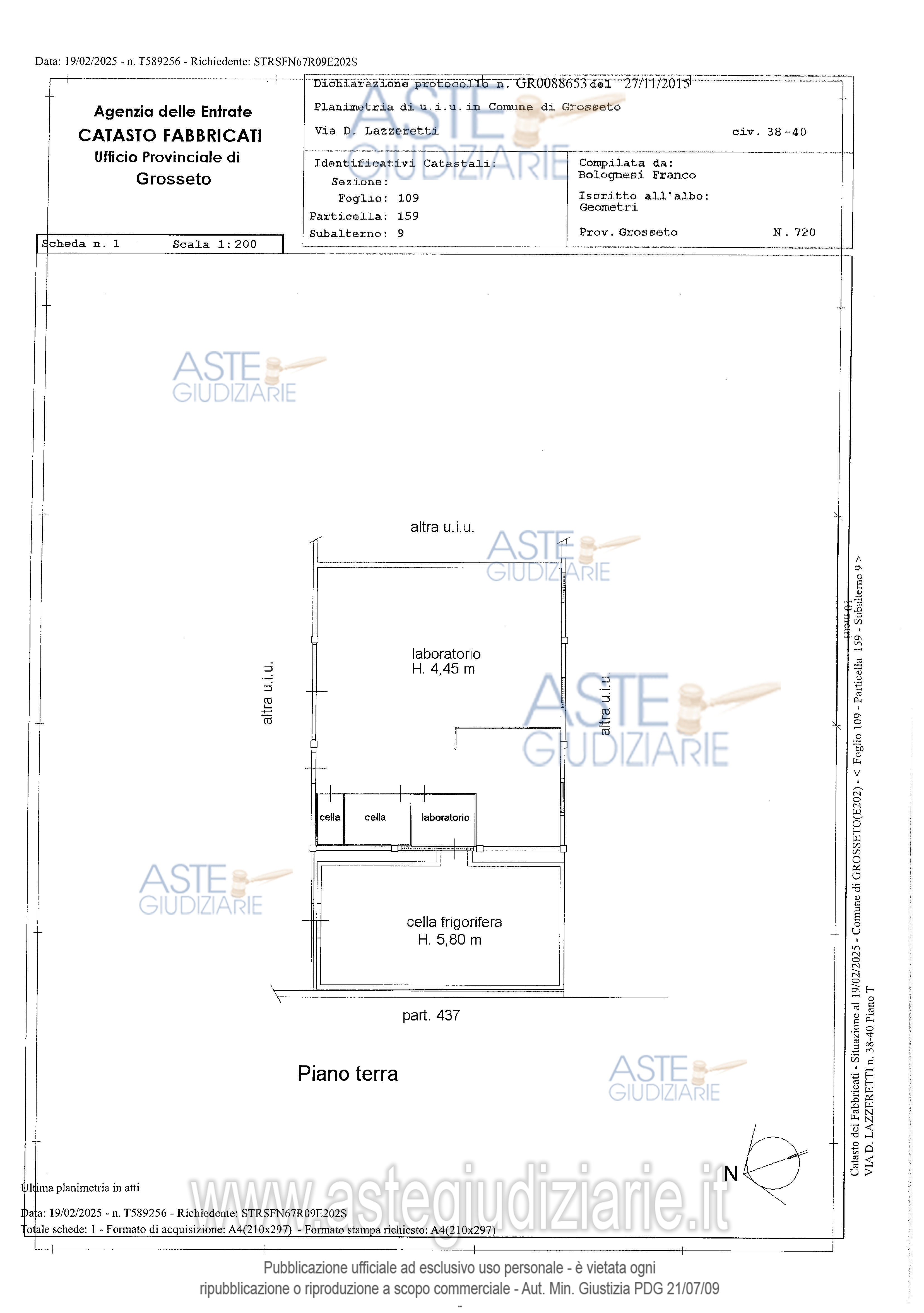 Planimetria del bene