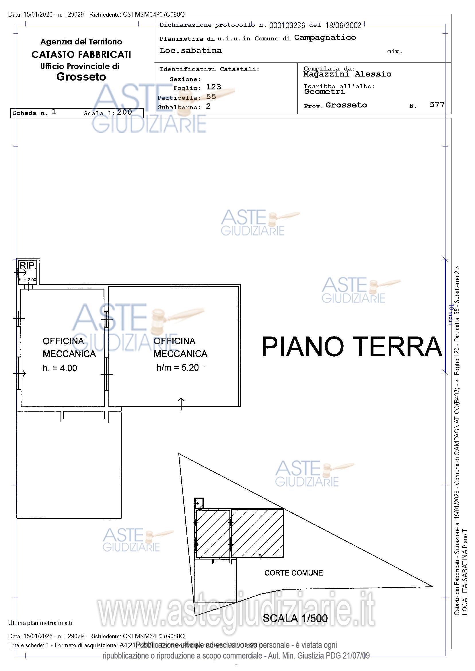 Planimetria del bene