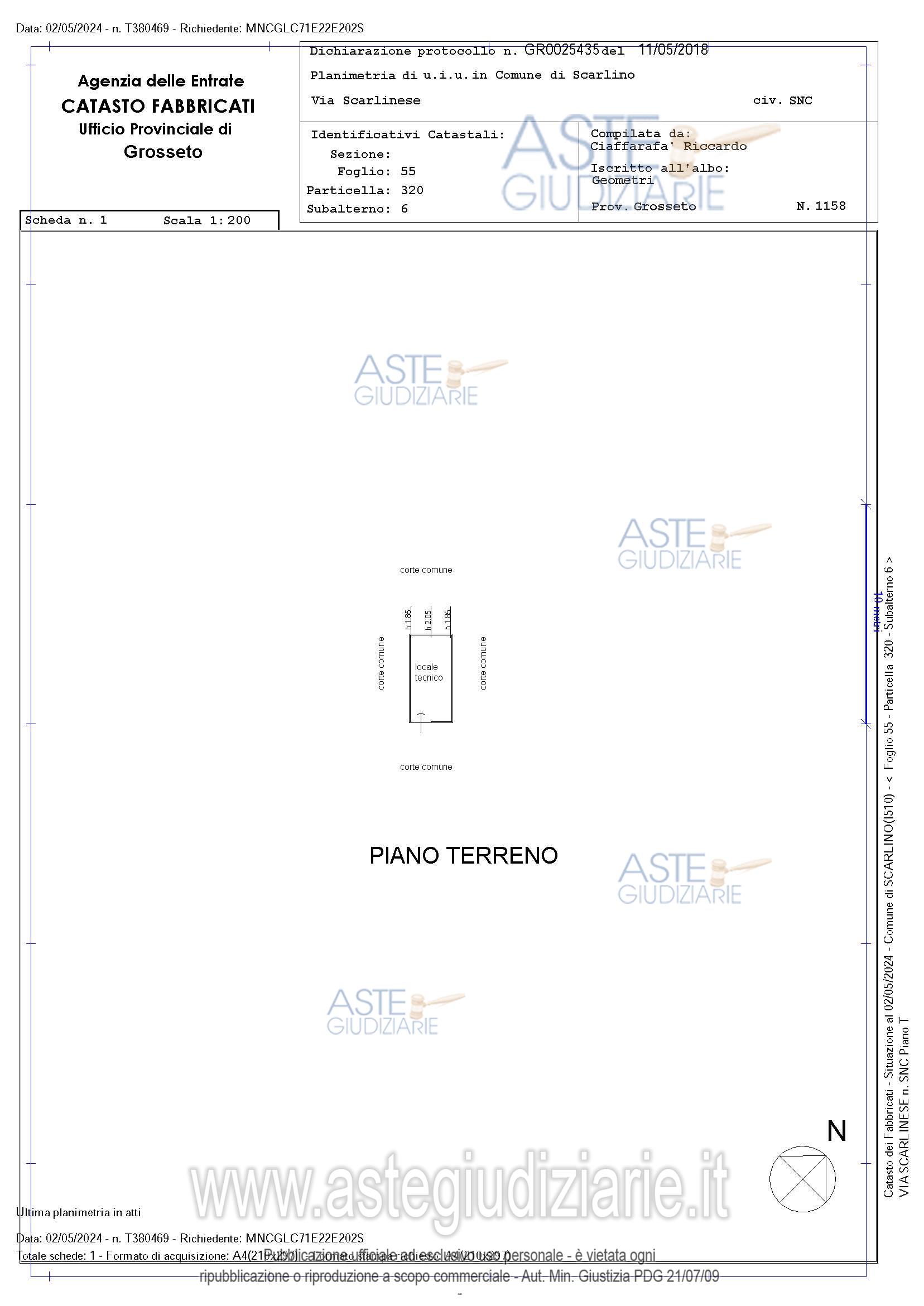 Planimetria del bene