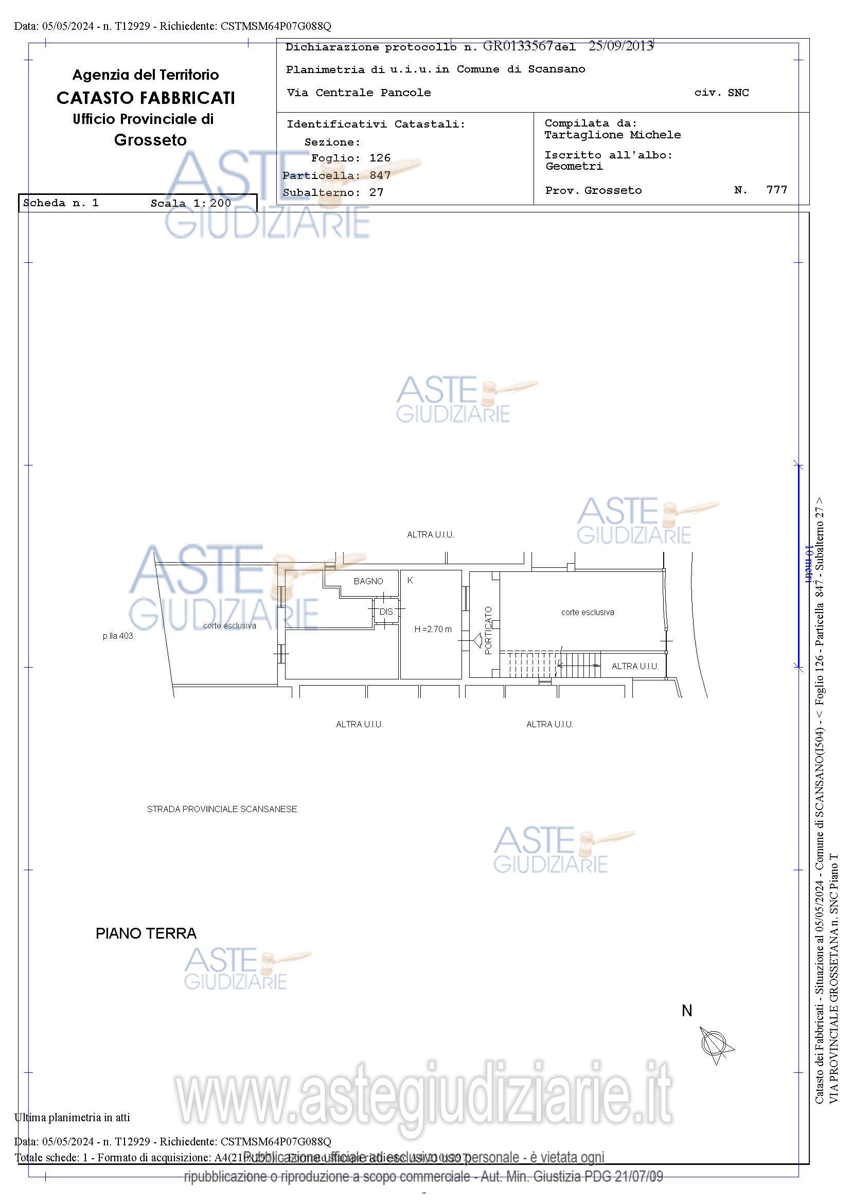 Planimetria del bene