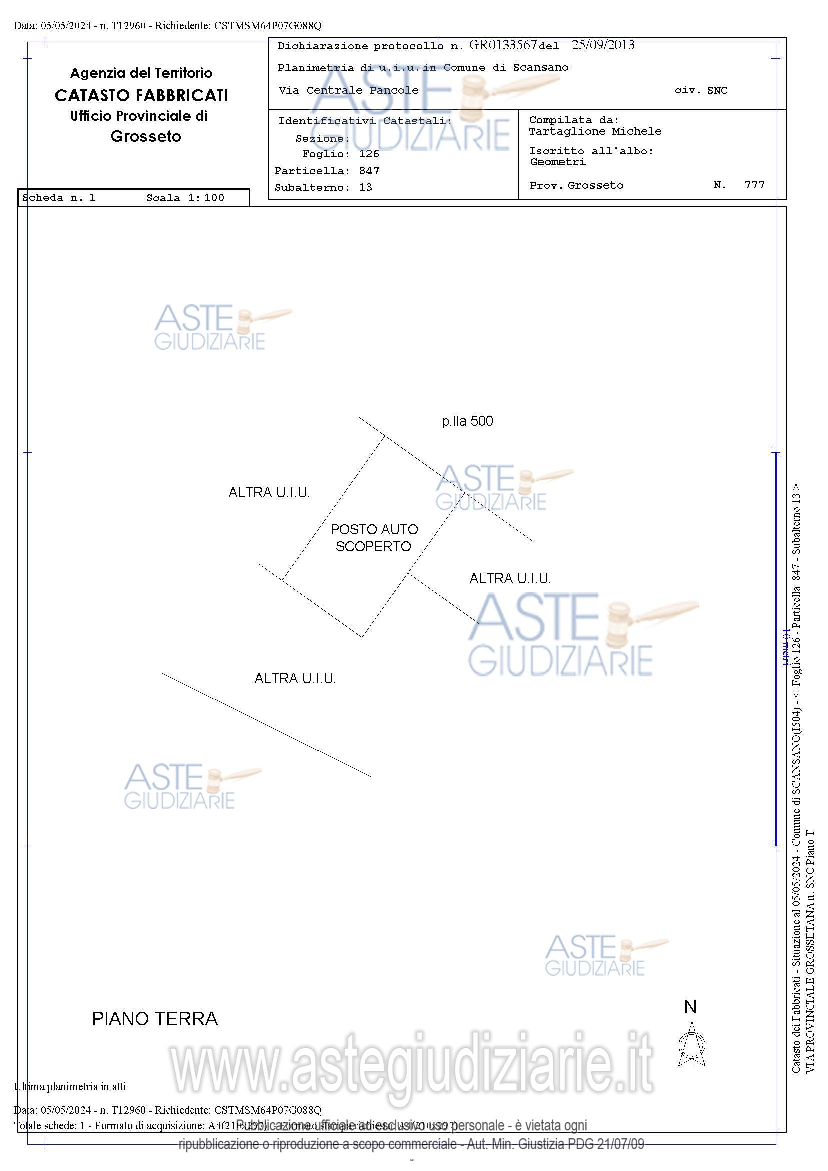 Planimetria del bene