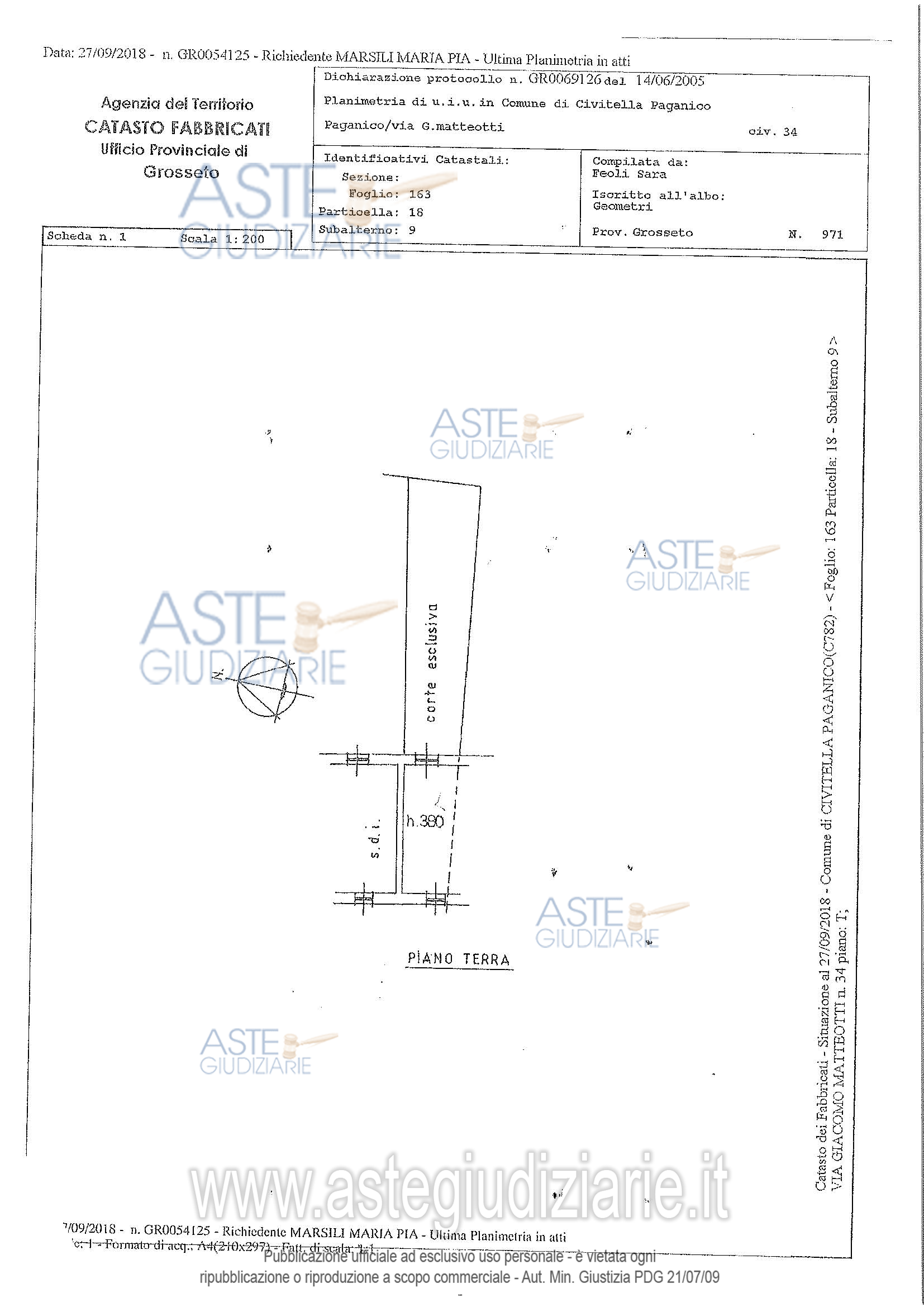 Planimetria del bene