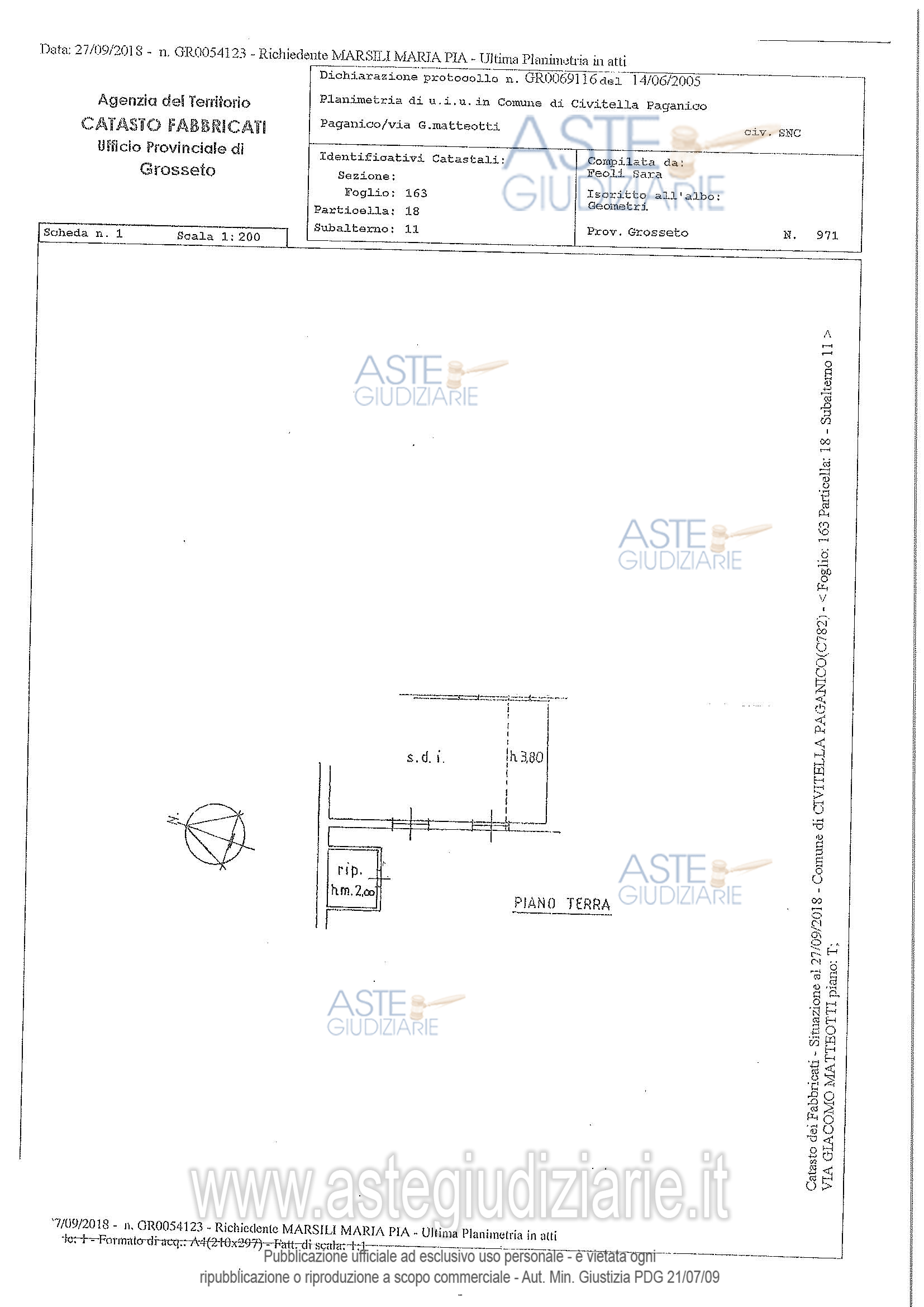 Planimetria del bene