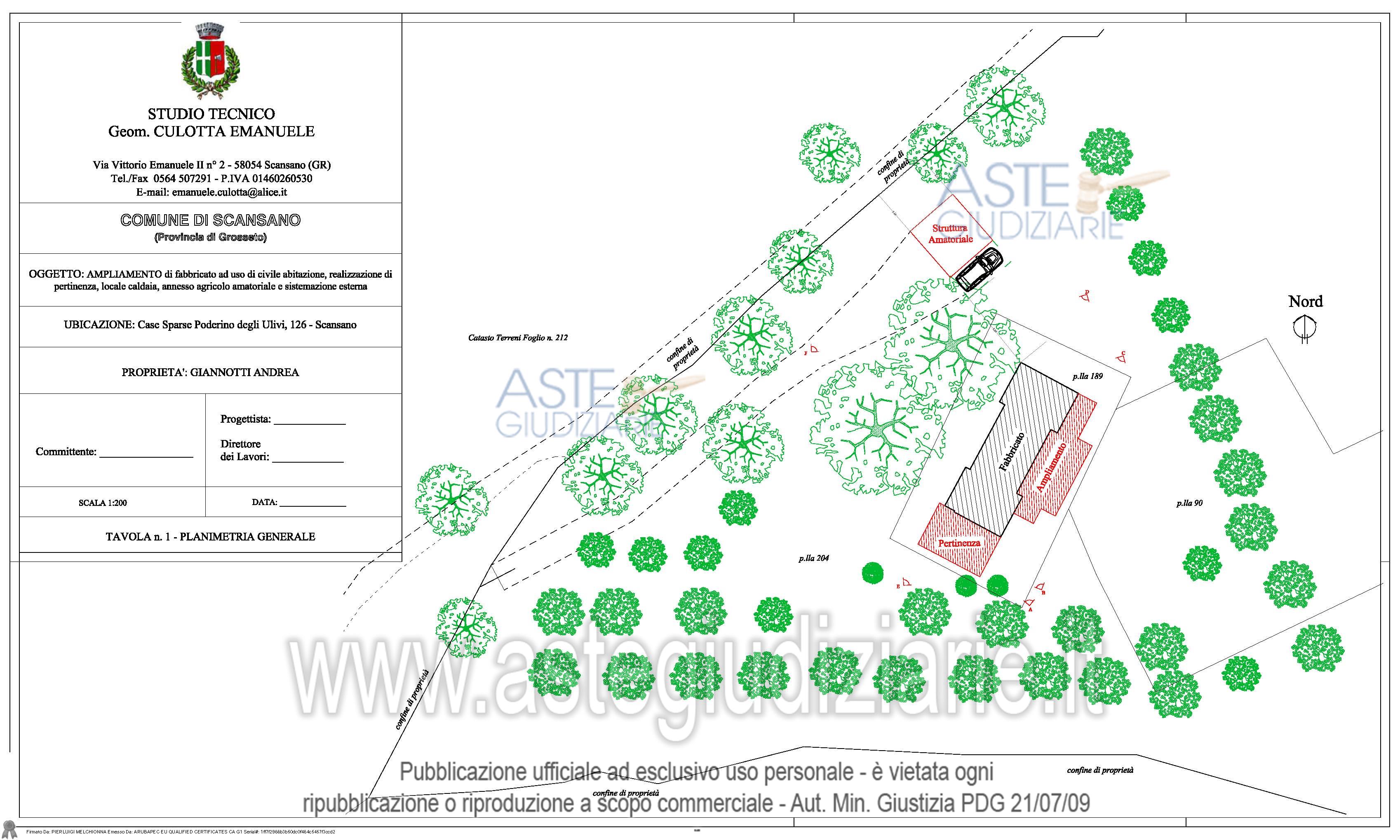 Planimetria del bene