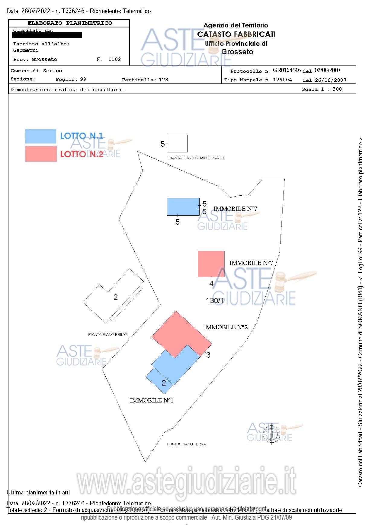 Planimetria del bene
