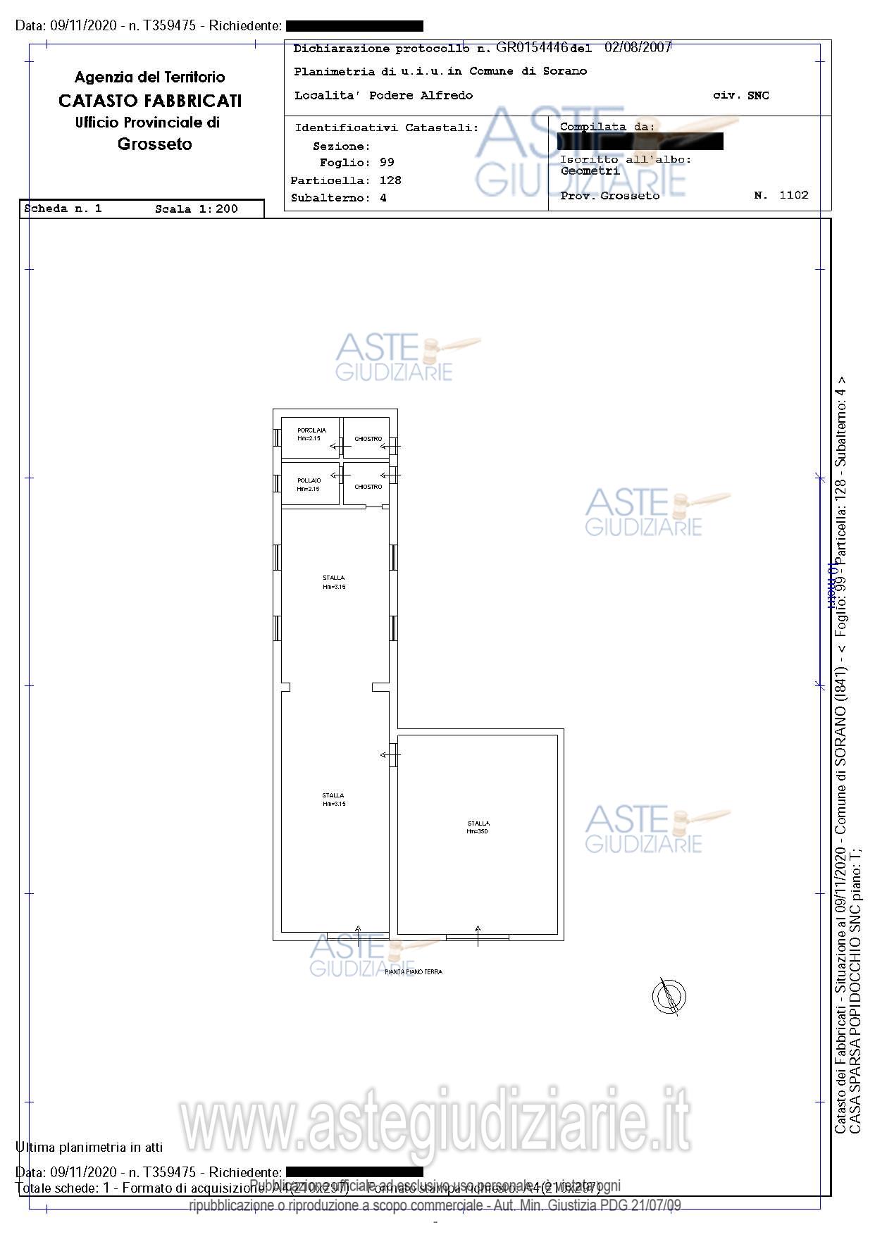 Planimetria del bene
