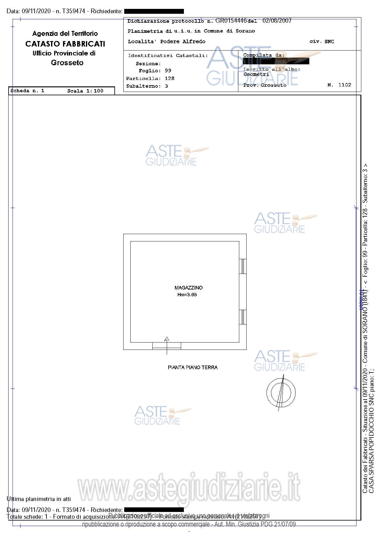 Planimetria del bene