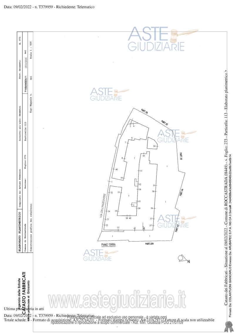 Planimetria del bene