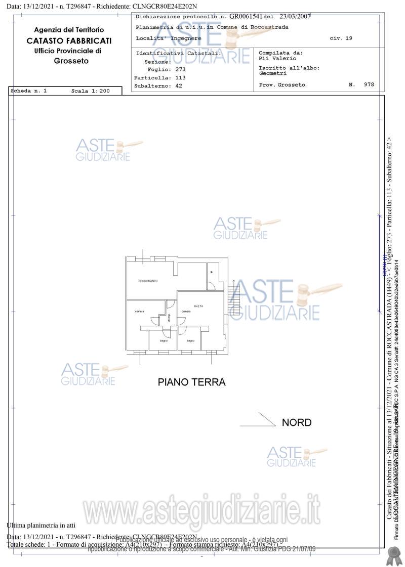 Planimetria del bene