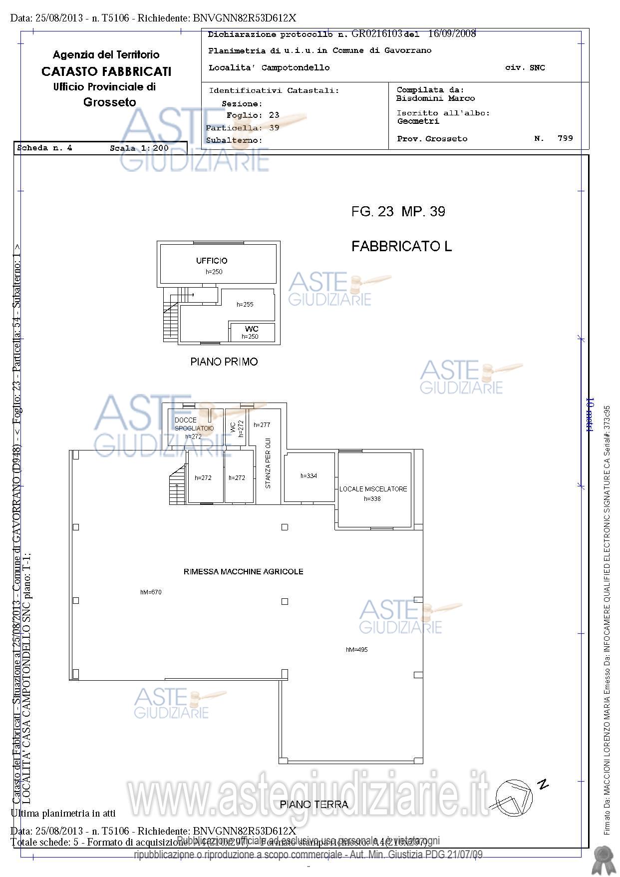 Planimetria del bene