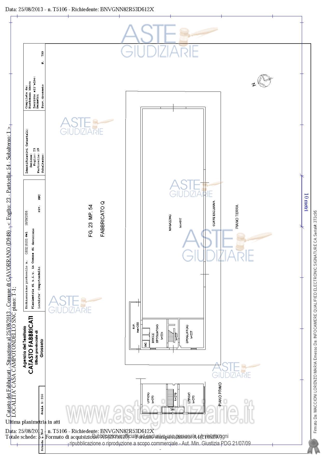 Planimetria del bene