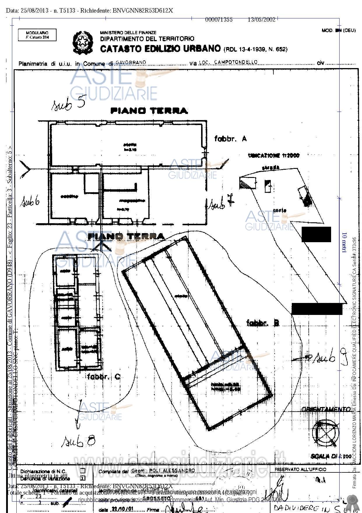 Planimetria del bene