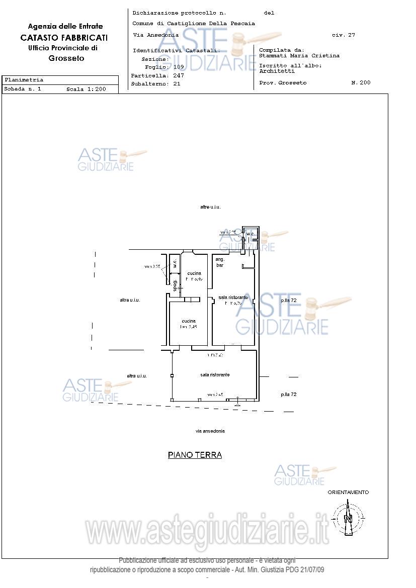 Planimetria del bene