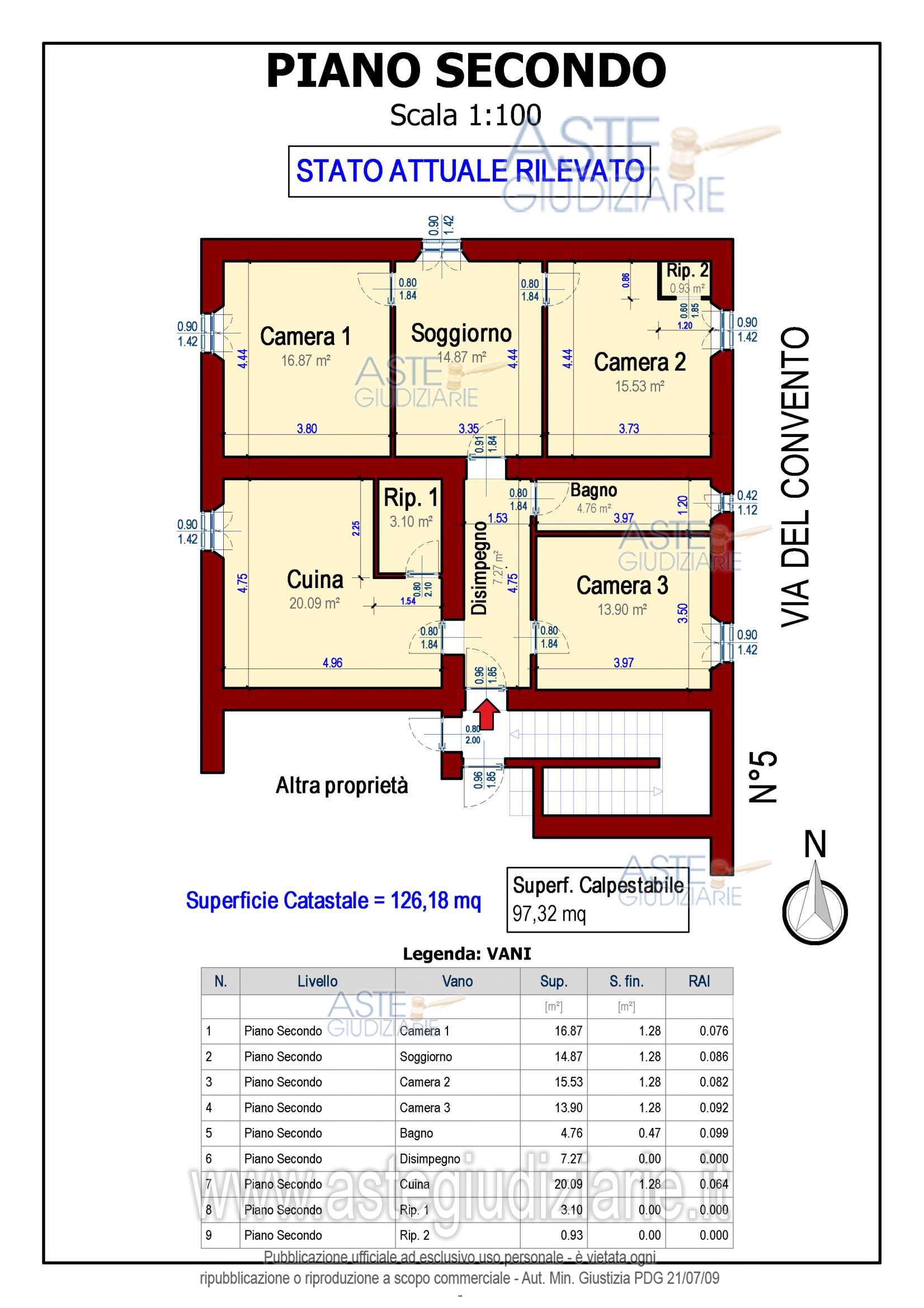 Planimetria del bene