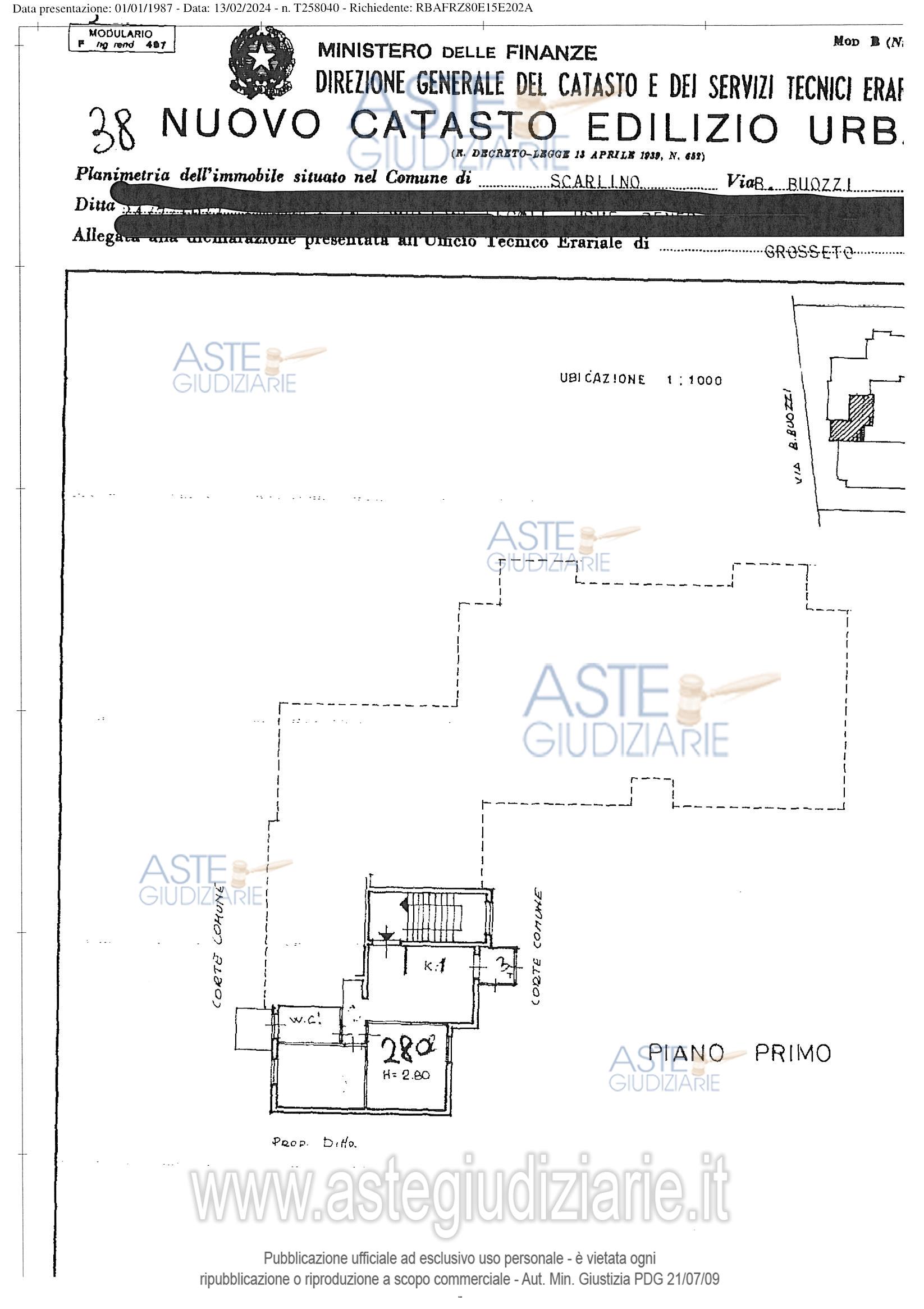 Planimetria del bene