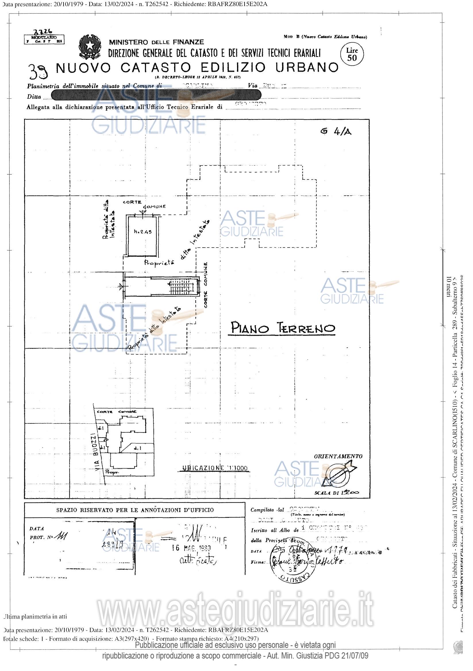 Planimetria del bene