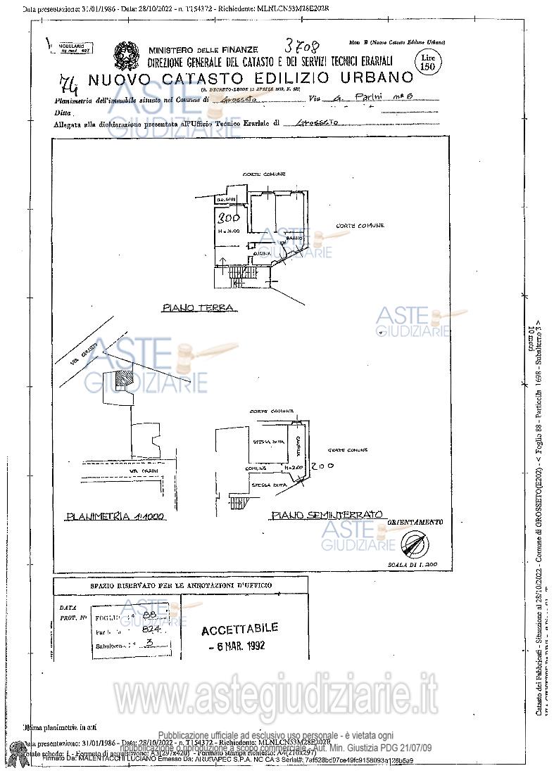 Planimetria del bene