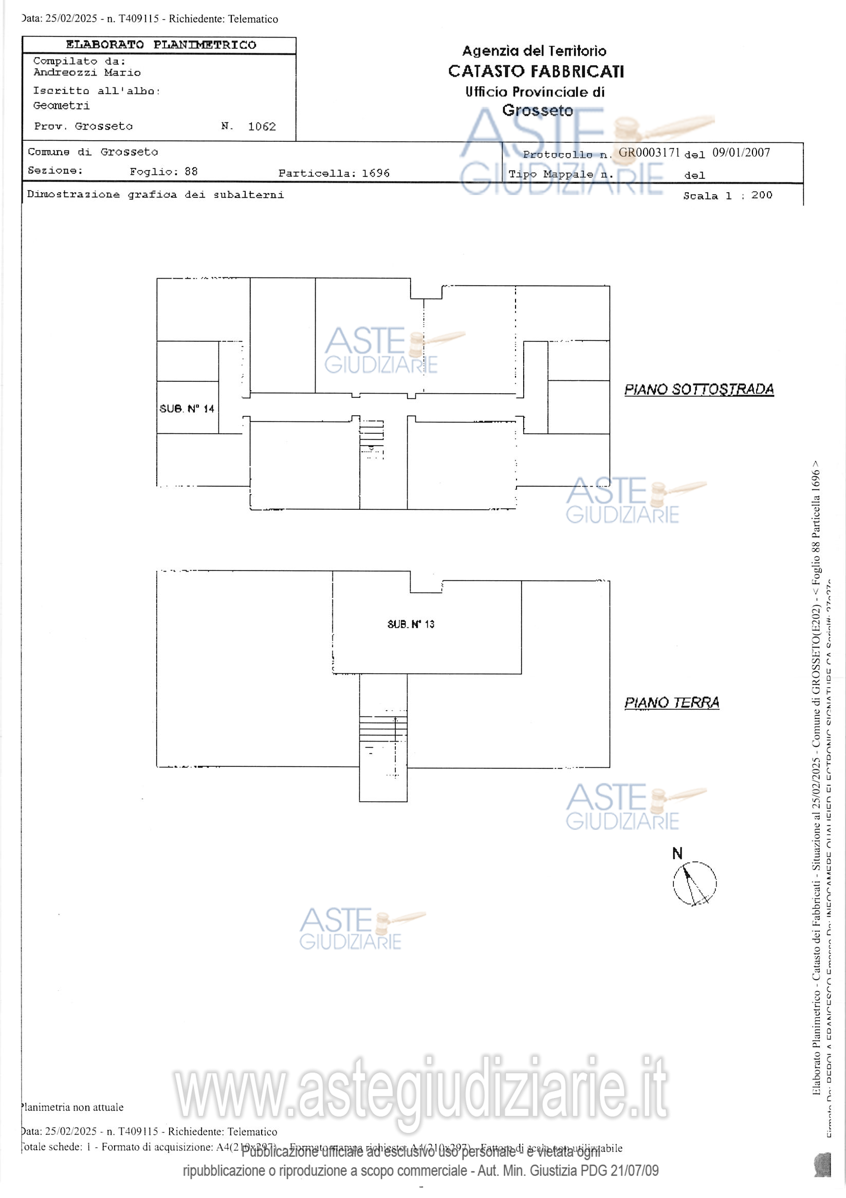 Planimetria del bene