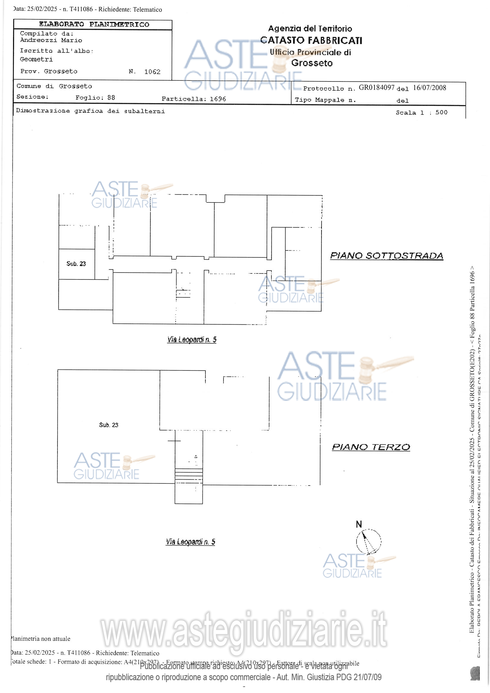 Planimetria del bene