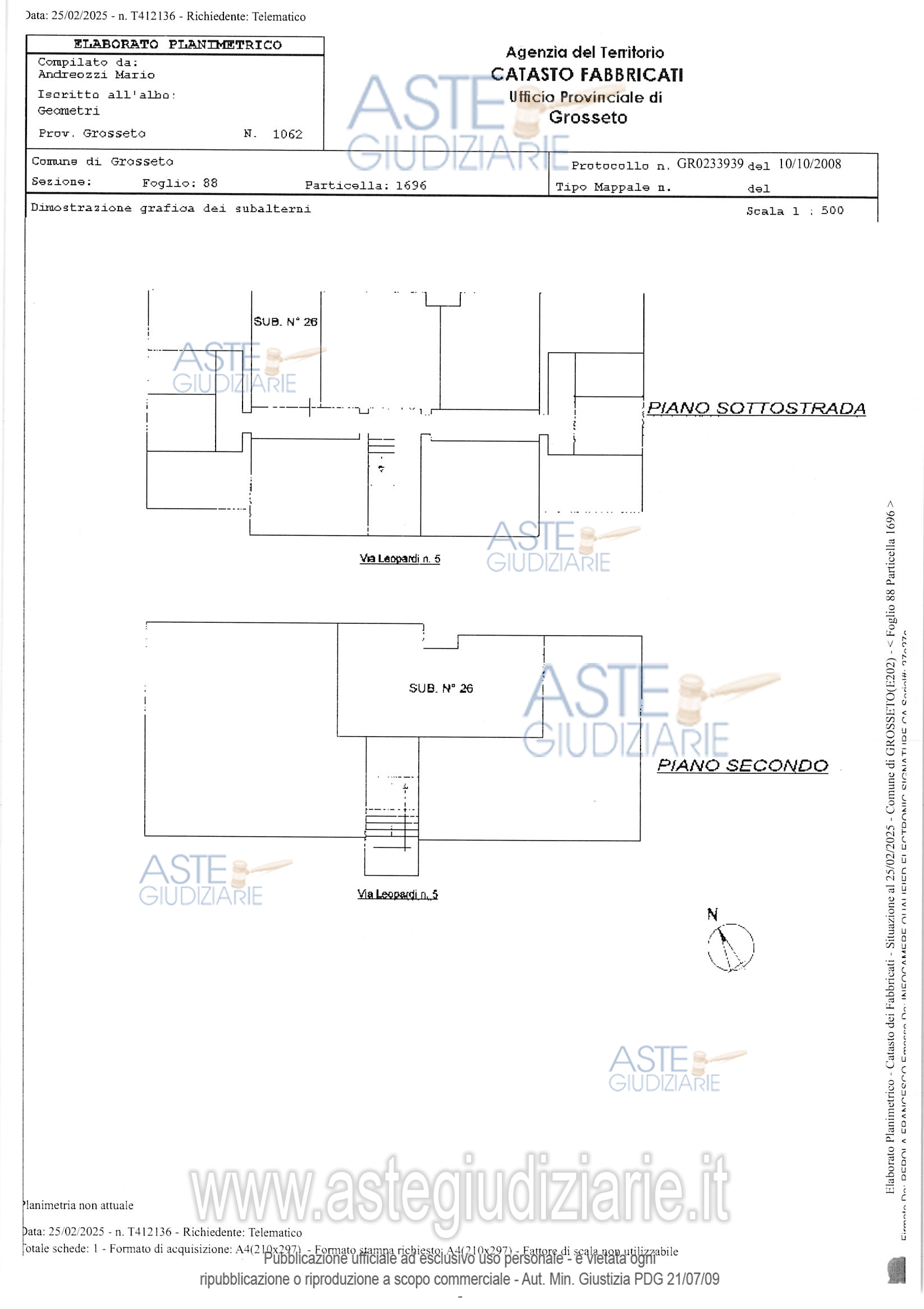 Planimetria del bene
