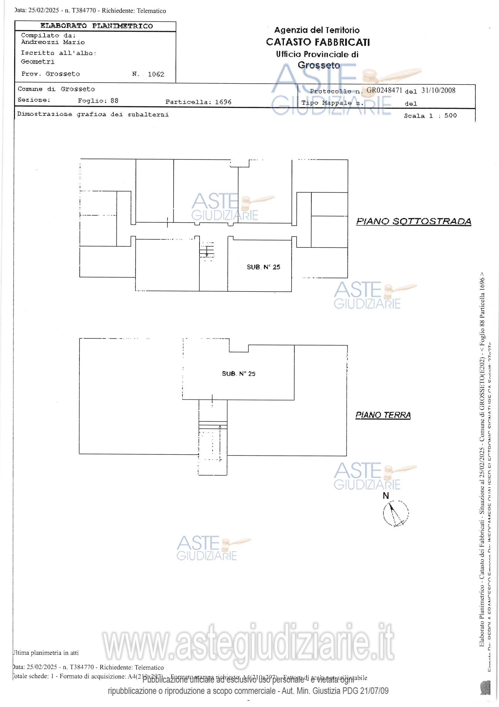 Planimetria del bene